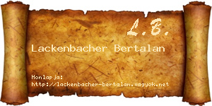 Lackenbacher Bertalan névjegykártya